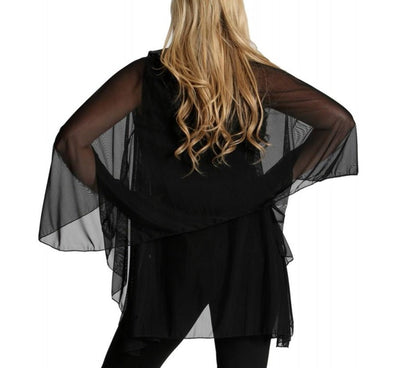 Ashley Stewart InstantFigure InstaWrap Mesh Shawl Black