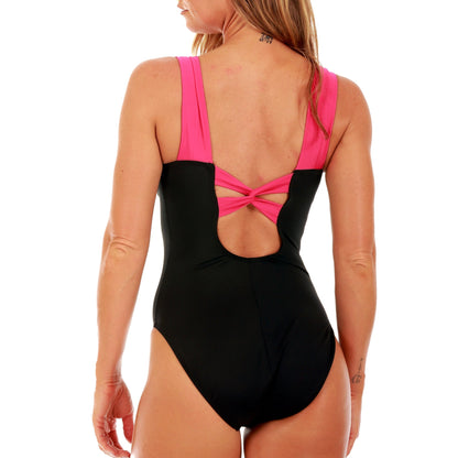 Ashley Stewart InstantFigure Knotted Swimsuit Black/White