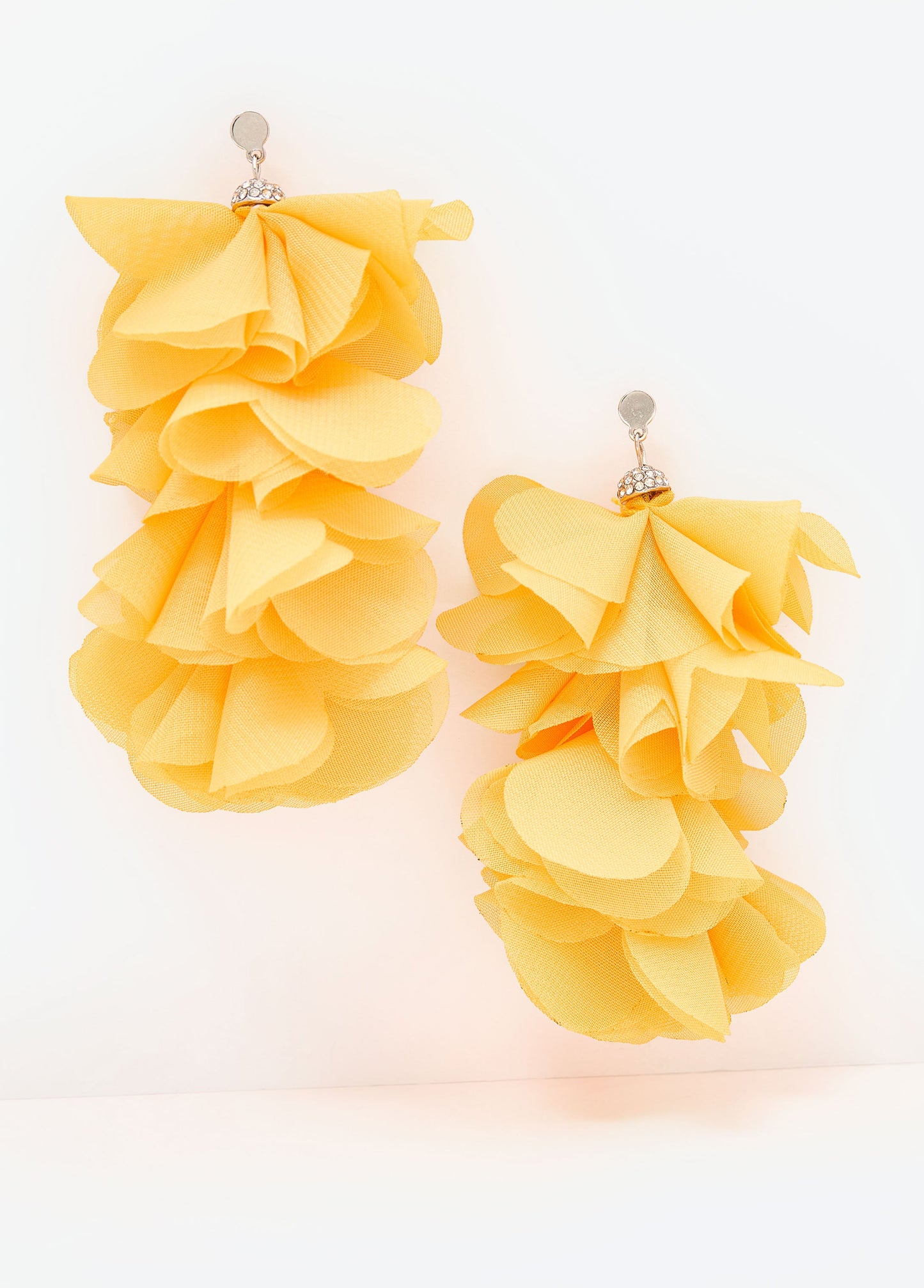Ashley Stewart Crystal Petal Earrings Spectra Yellow