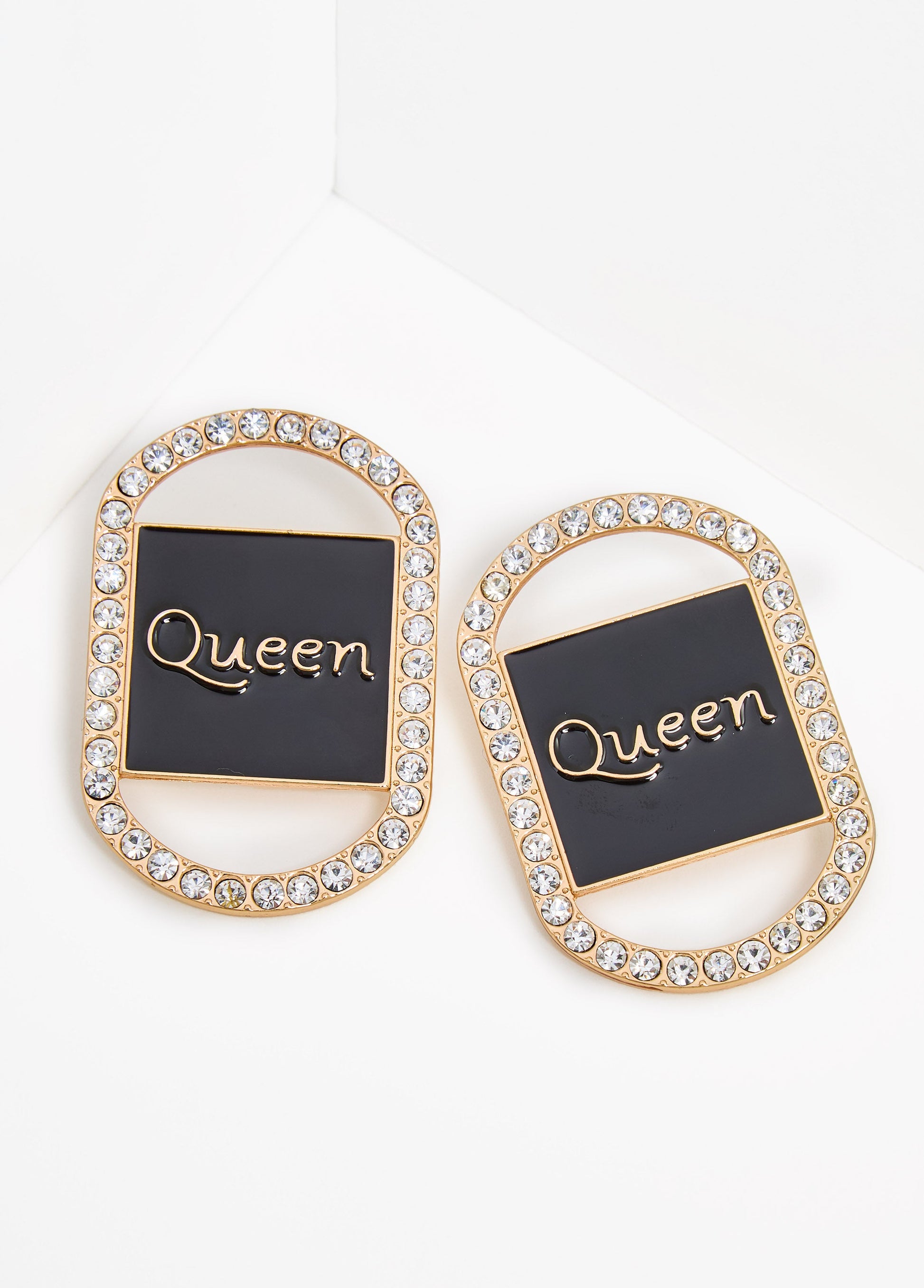 Ashley Stewart Queen Earrings Black