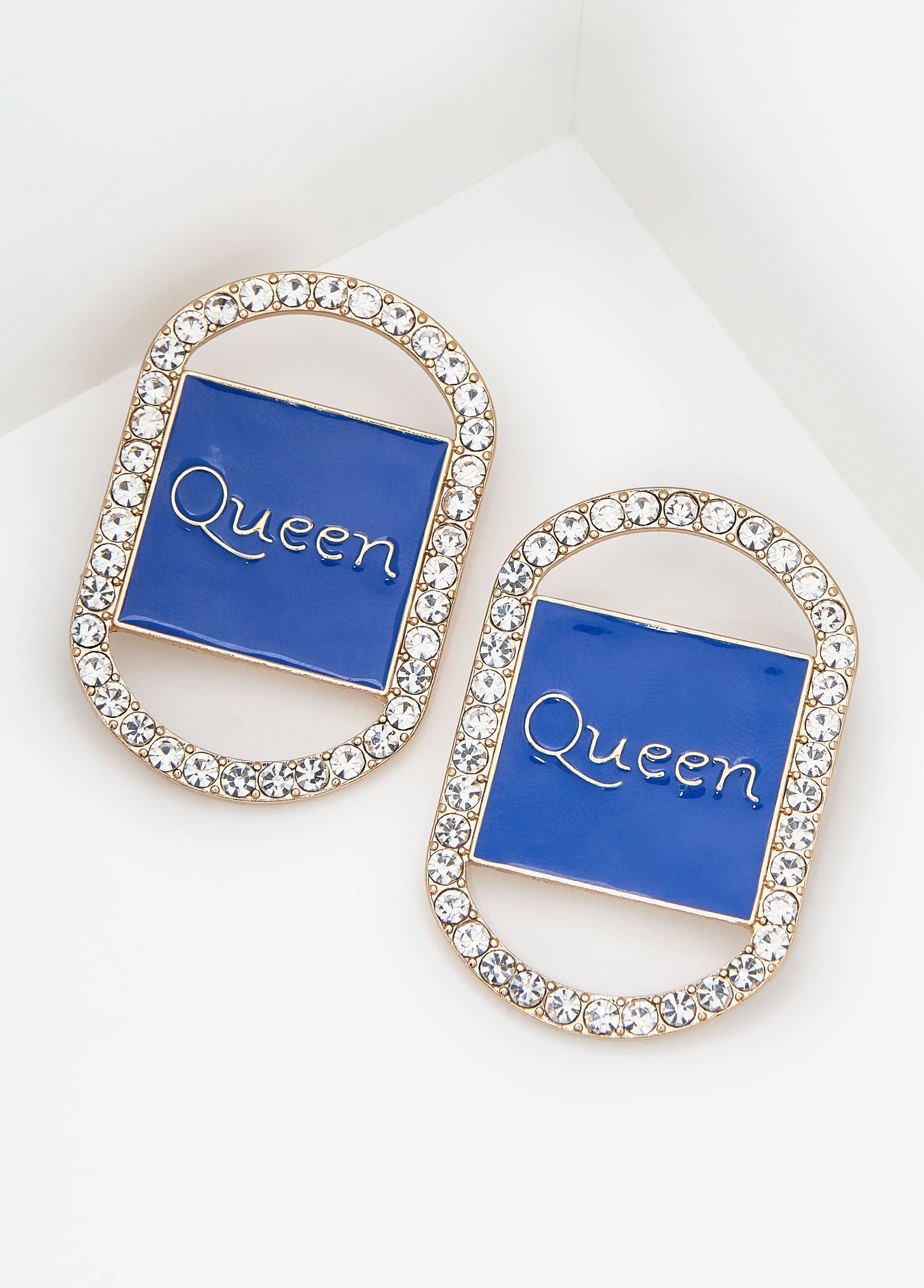 Ashley Stewart Crystal Queen Earrings Victoria Blue