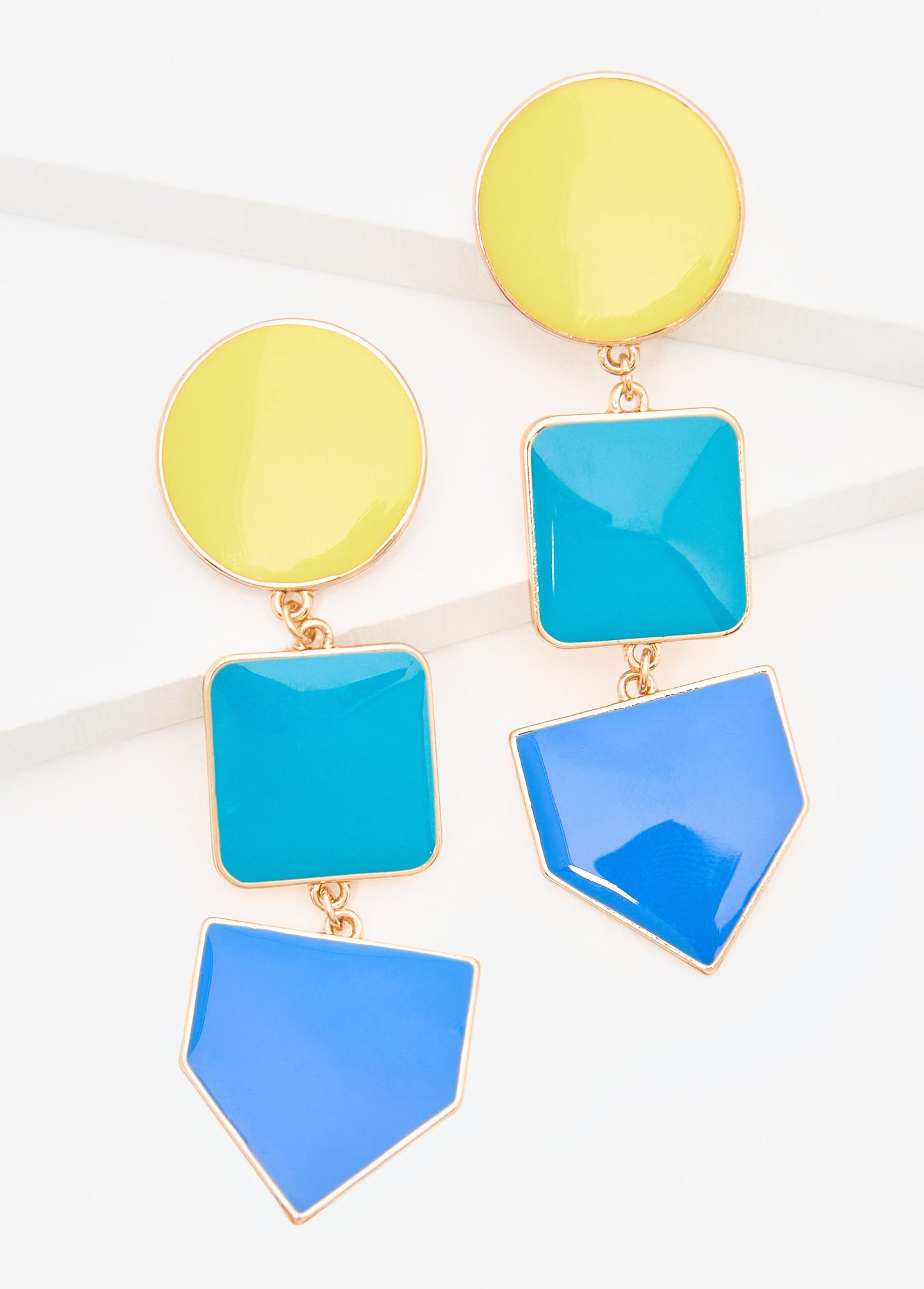Ashley Stewart Colorblock Dangle Earrings Multi