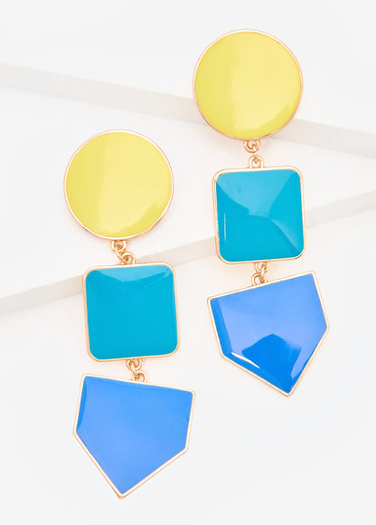 Ashley Stewart Colorblock Dangle Earrings Multi
