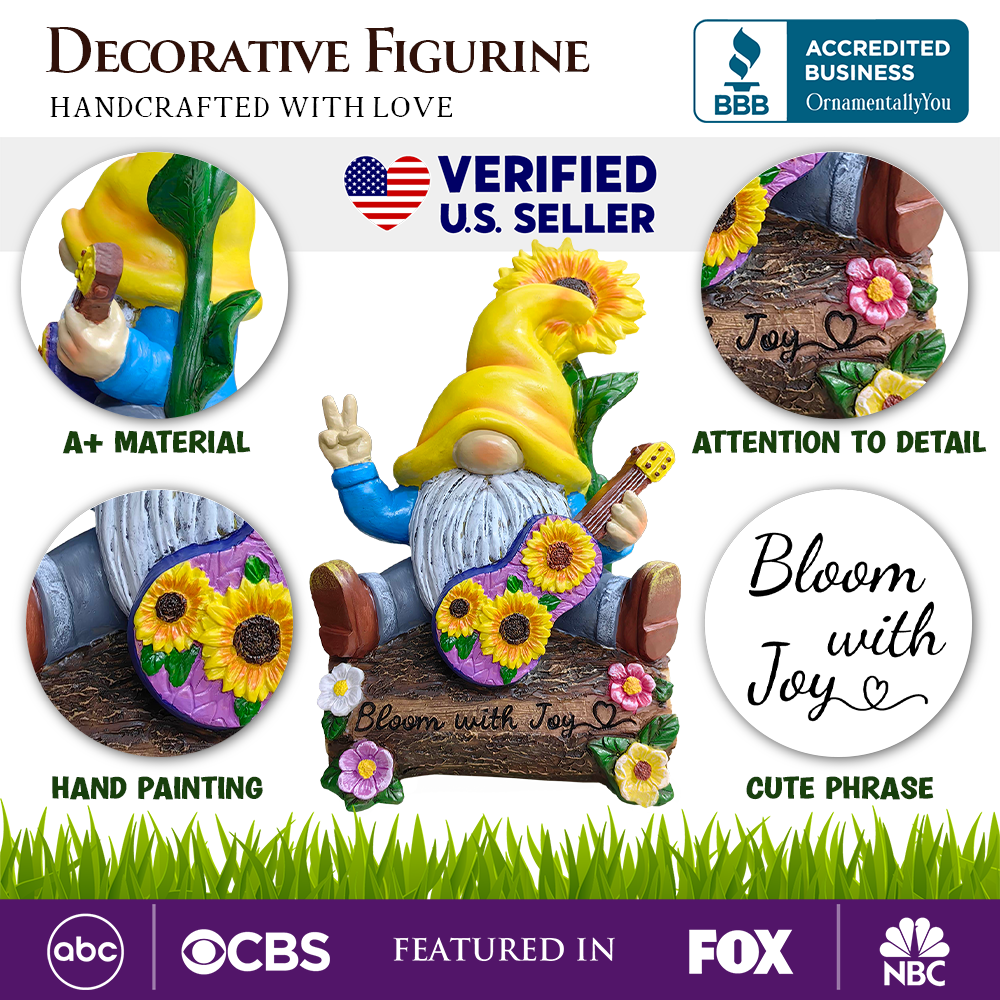 Ashley Stewart Bloom With Joy Garden Gnome Figurine Multi