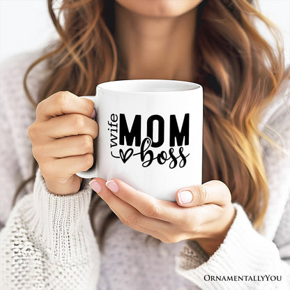 Ashley Stewart Wife Mom Boss Ceramic Mug White