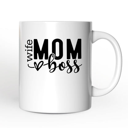 Ashley Stewart Wife Mom Boss Ceramic Mug White