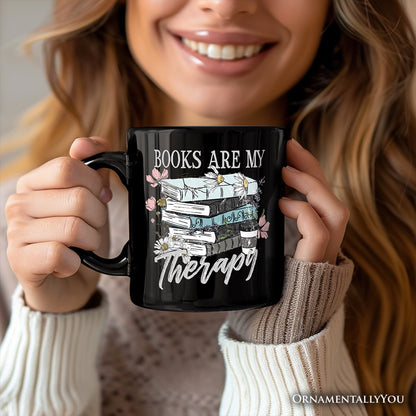 Ashley Stewart Books Are My Therapy Mug Black