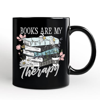 Ashley Stewart Books Are My Therapy Mug Black