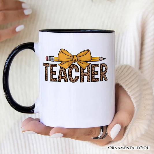 Ashley Stewart Leopard Teacher Ceramic Mug White