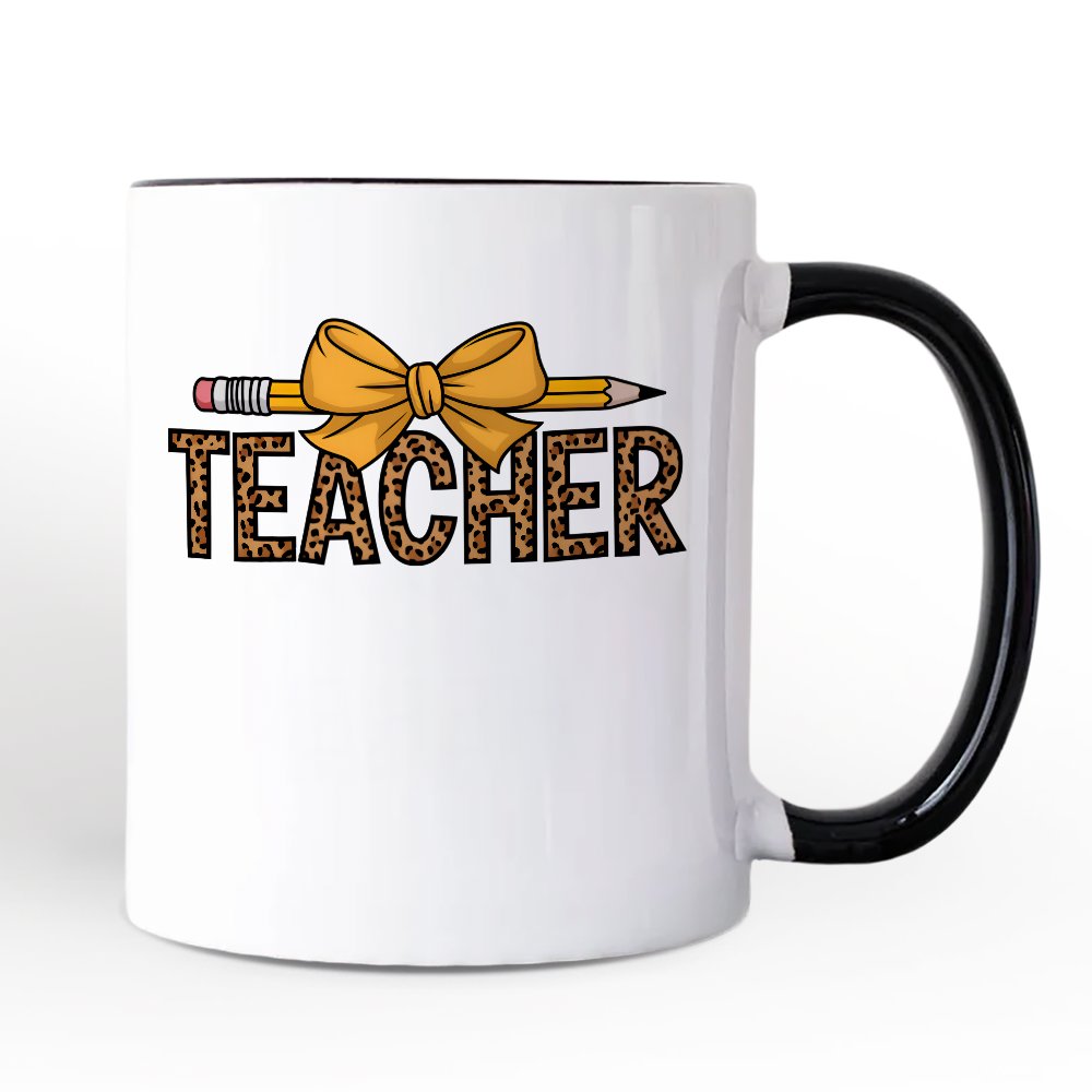Ashley Stewart Leopard Teacher Ceramic Mug White