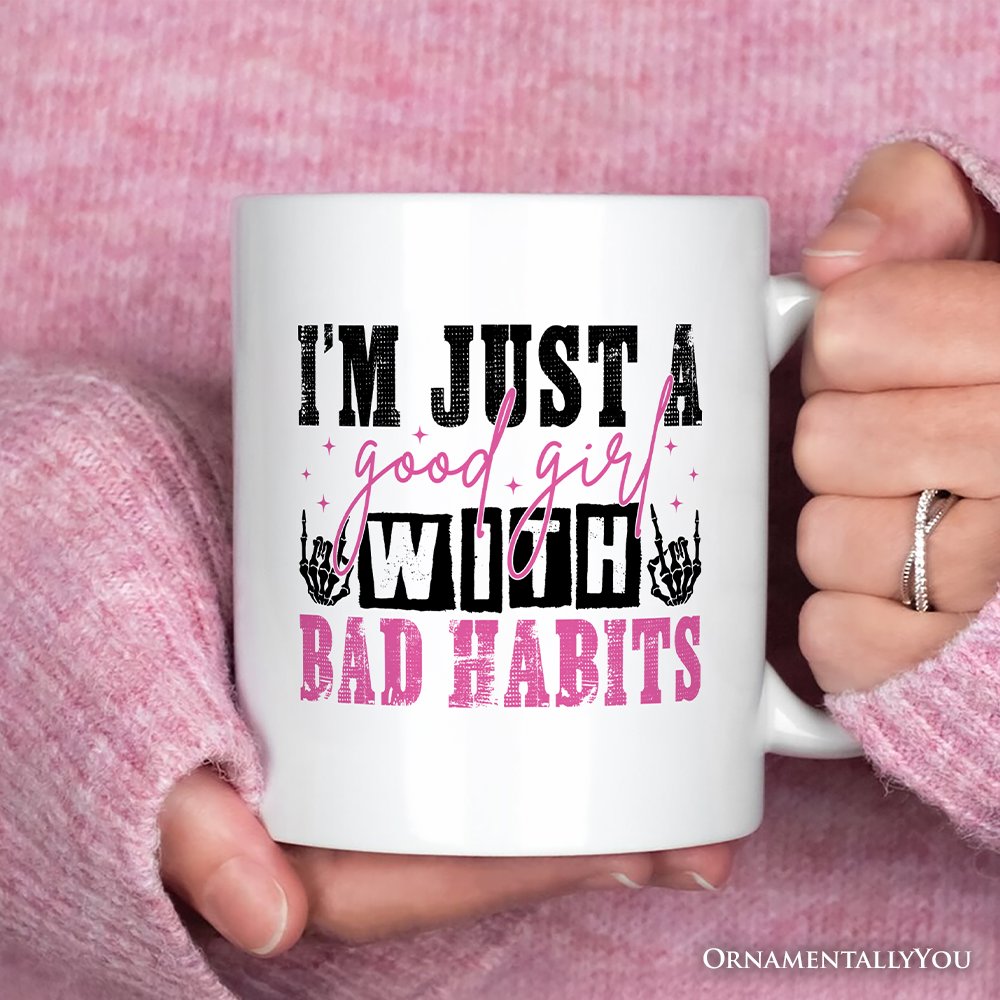 Ashley Stewart Good Girl With Bad Habits Mug White