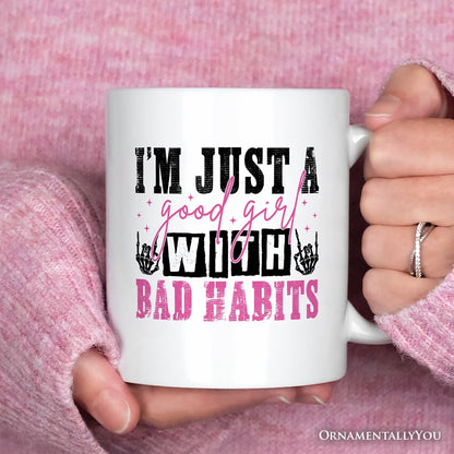 Ashley Stewart Good Girl With Bad Habits Mug White