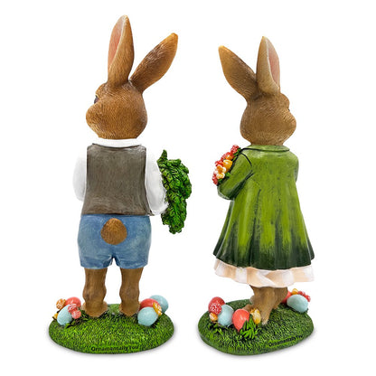 Ashley Stewart Harvest and Bloom Country Bunny Figurine Set Multi