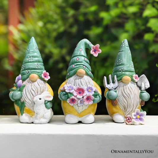 Ashley Stewart Set of Three Gardening Gnome Figurines Multi