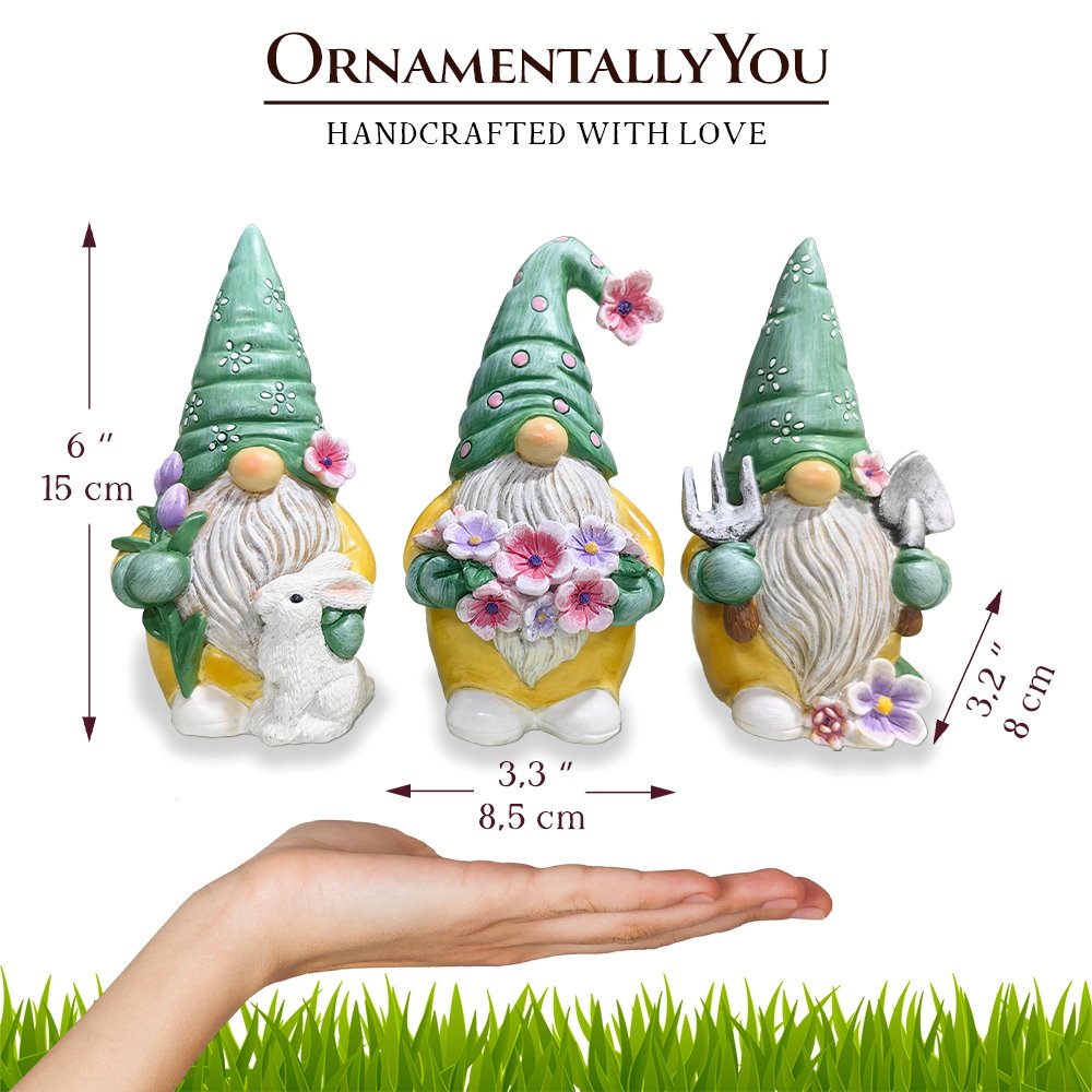 Ashley Stewart Set of Three Gardening Gnome Figurines Multi