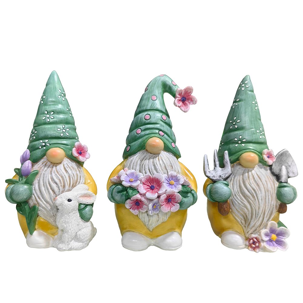 Ashley Stewart Set of Three Gardening Gnome Figurines Multi