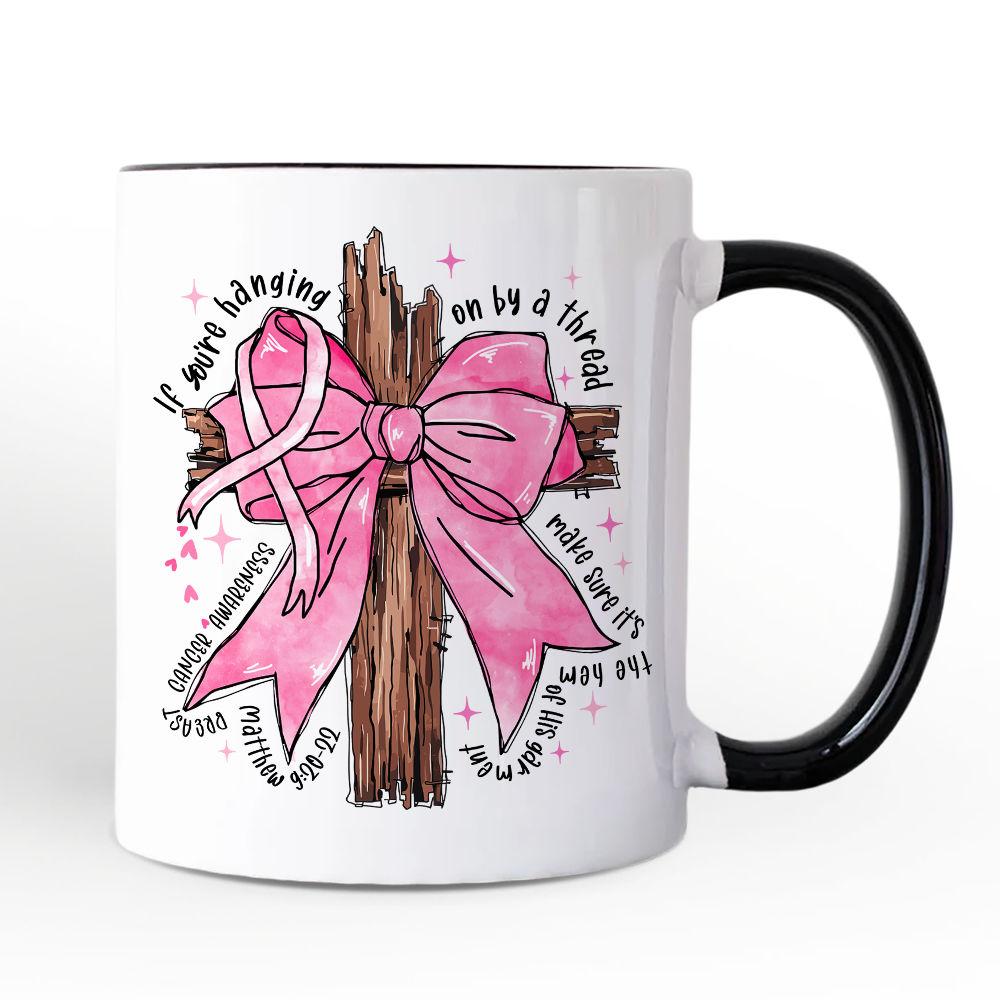 Ashley Stewart By A Thread Breast Cancer Awareness Mug White