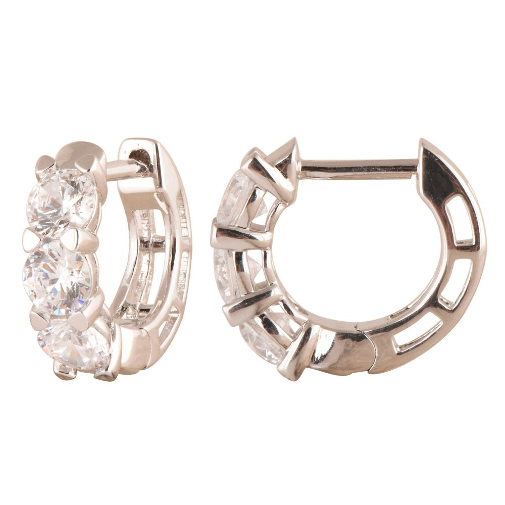 Ashley Stewart 1 Carat Lab Grown Diamond Hoop Earrings White