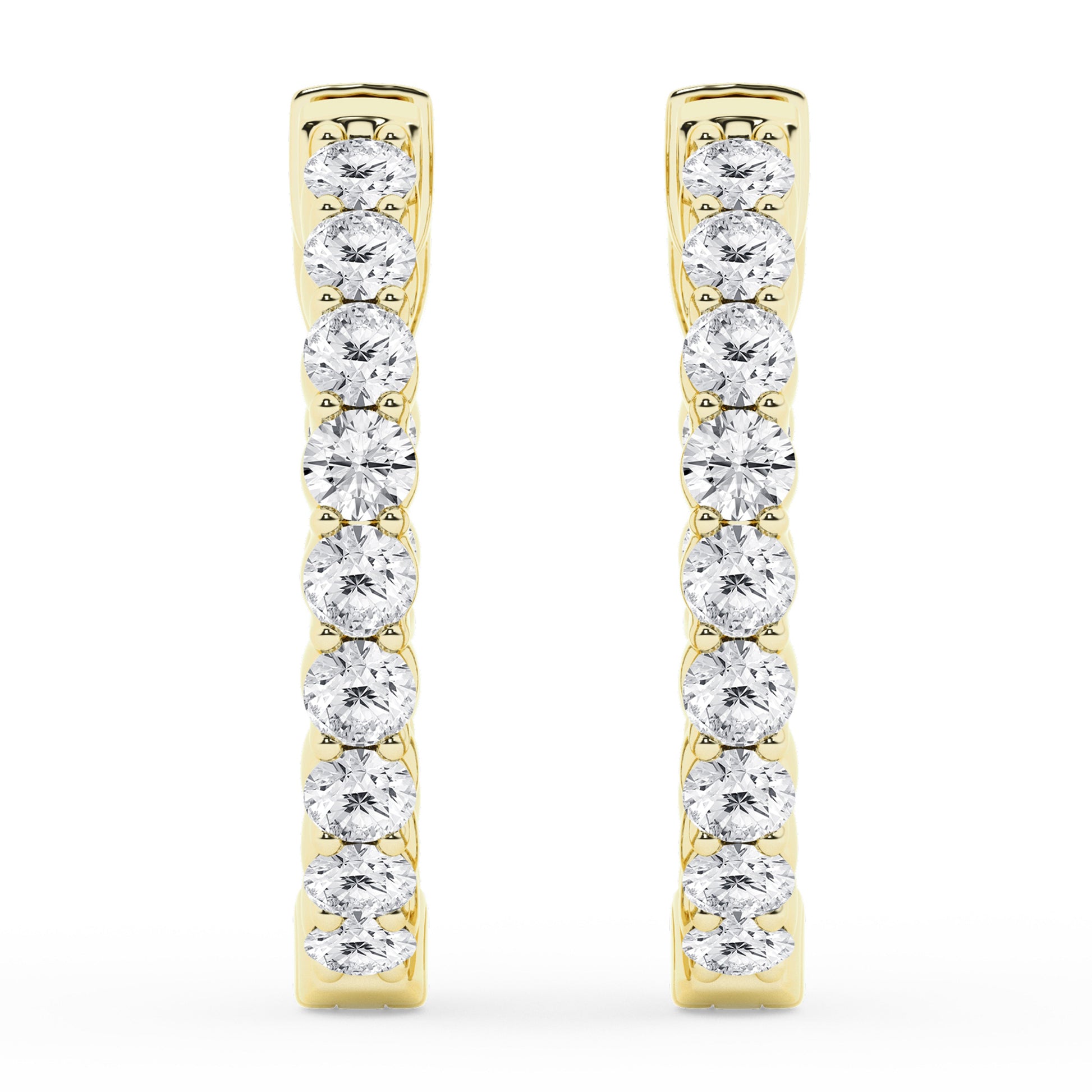 Ashley Stewart 1 Carat Lab Grown Inside Out Diamond Hoop Earrings In Yellow Gold Plat