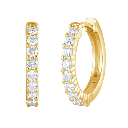 Ashley Stewart 0.50 Carat Lab Grown Diamond Huggie Hoop Earrings