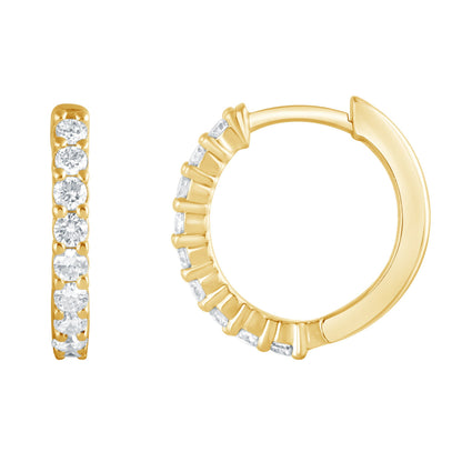 Ashley Stewart 0.50 Carat Lab Grown Diamond Huggie Hoop Earrings