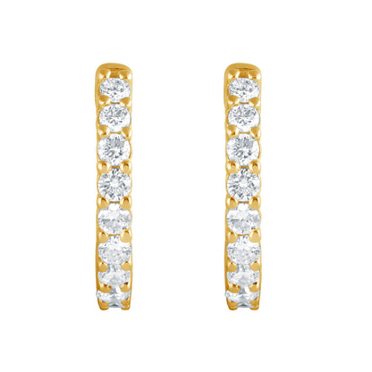 Ashley Stewart 0.50 Carat Lab Grown Diamond Huggie Hoop Earrings