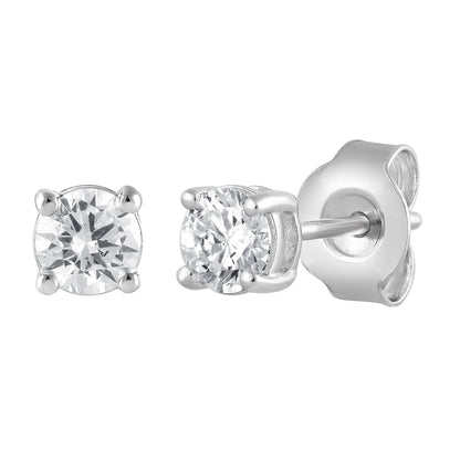 Ashley Stewart 0.50 Carat Lab Grown Round Cut Diamond Stud Earrings White