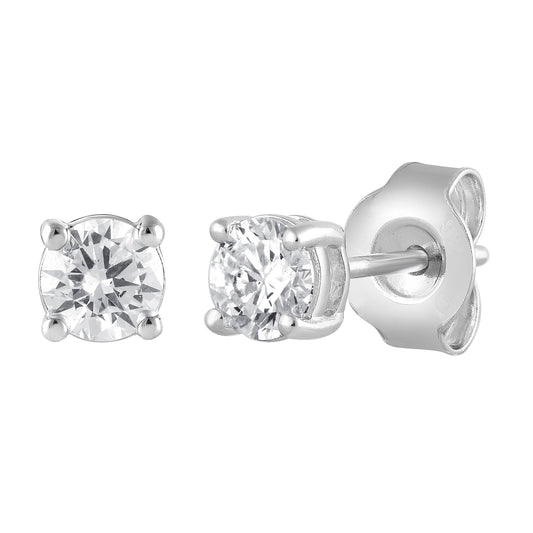Ashley Stewart 0.50 Carat Lab Grown Round Cut Diamond Stud Earrings White