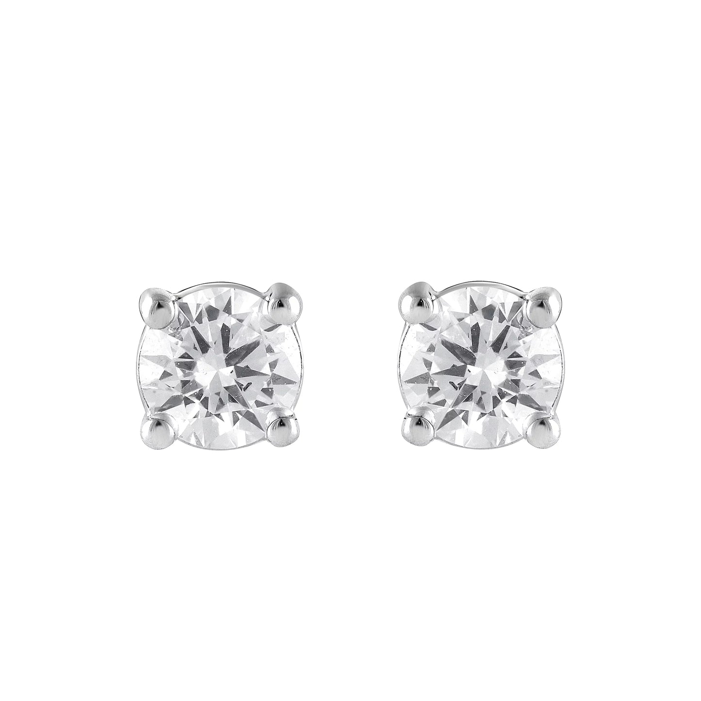 Ashley Stewart 0.50 Carat Lab Grown Round Cut Diamond Stud Earrings White