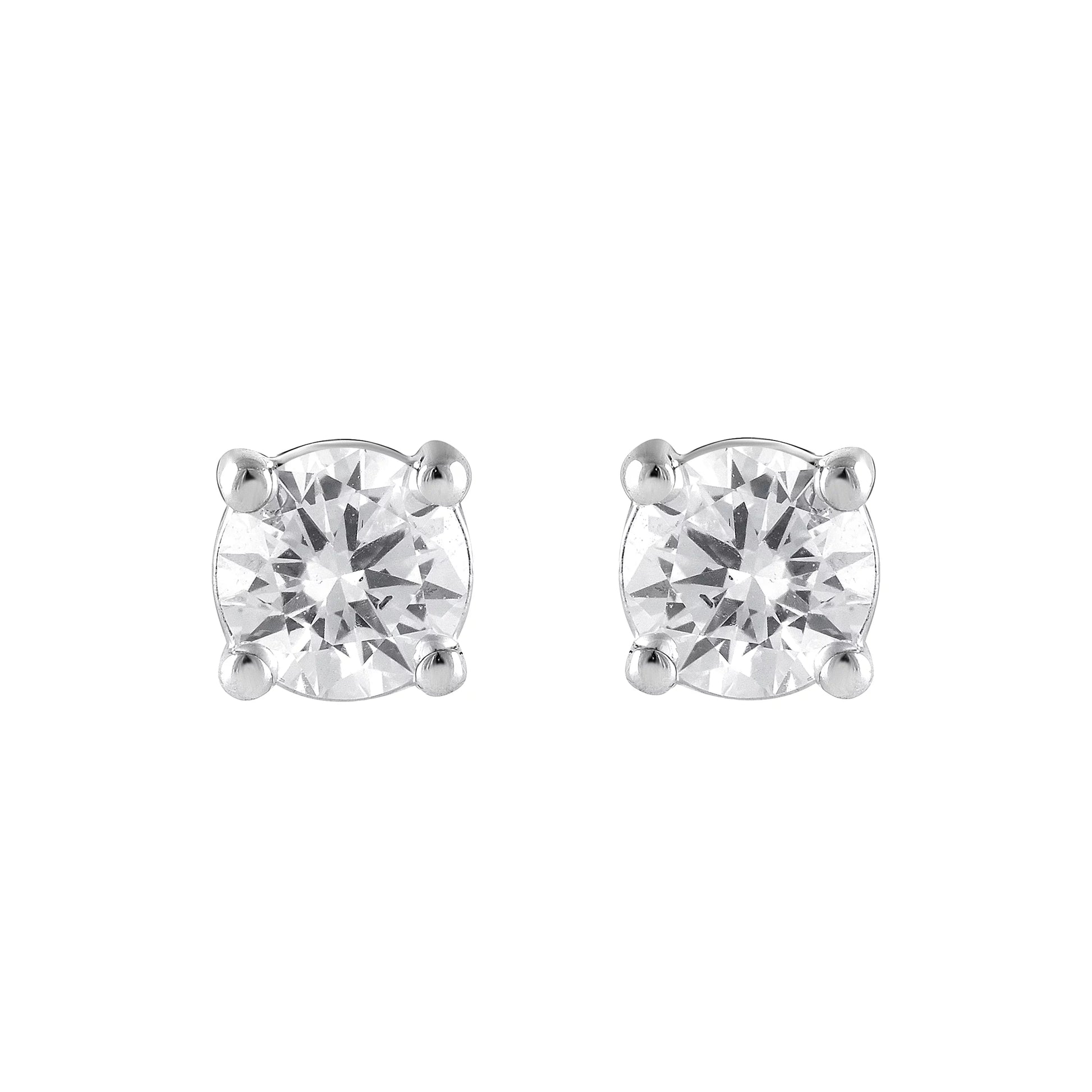 Ashley Stewart 0.50 Carat Lab Grown Round Cut Diamond Stud Earrings White