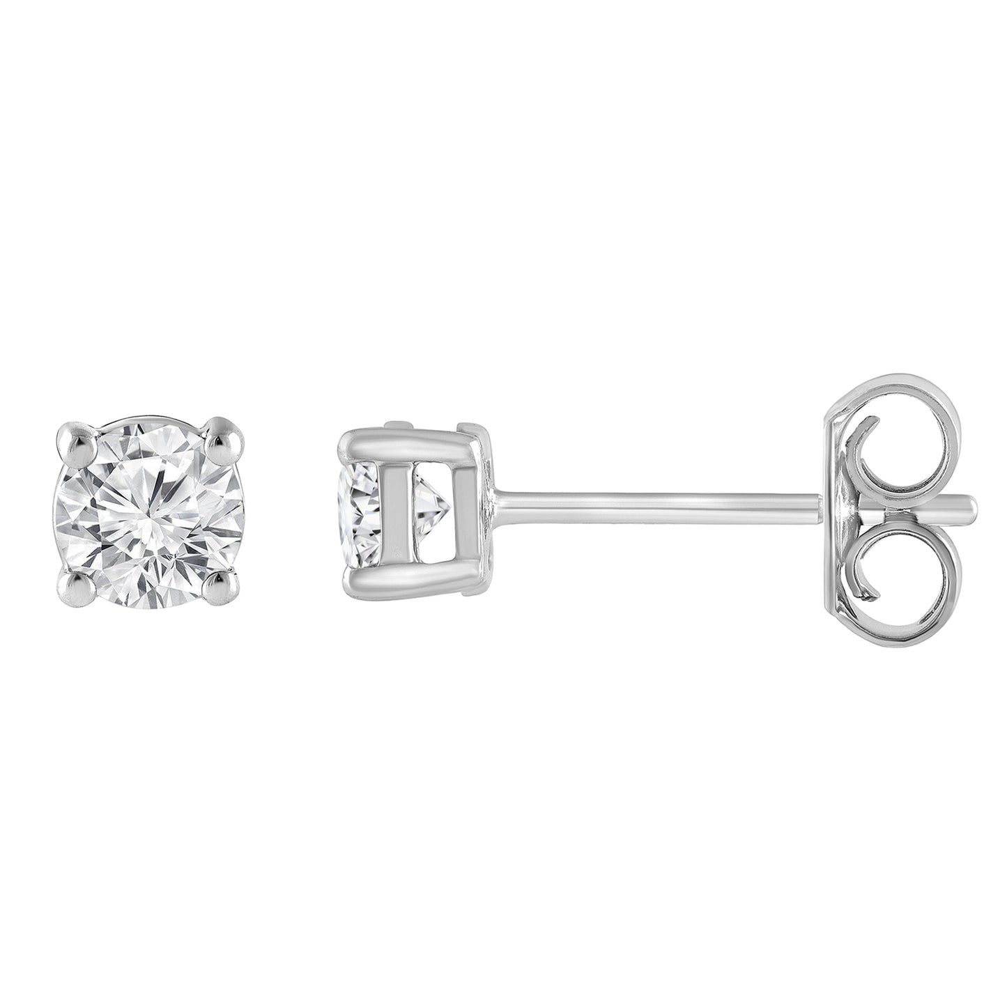Ashley Stewart 0.50 Carat Lab Grown Round Cut Diamond Stud Earrings White