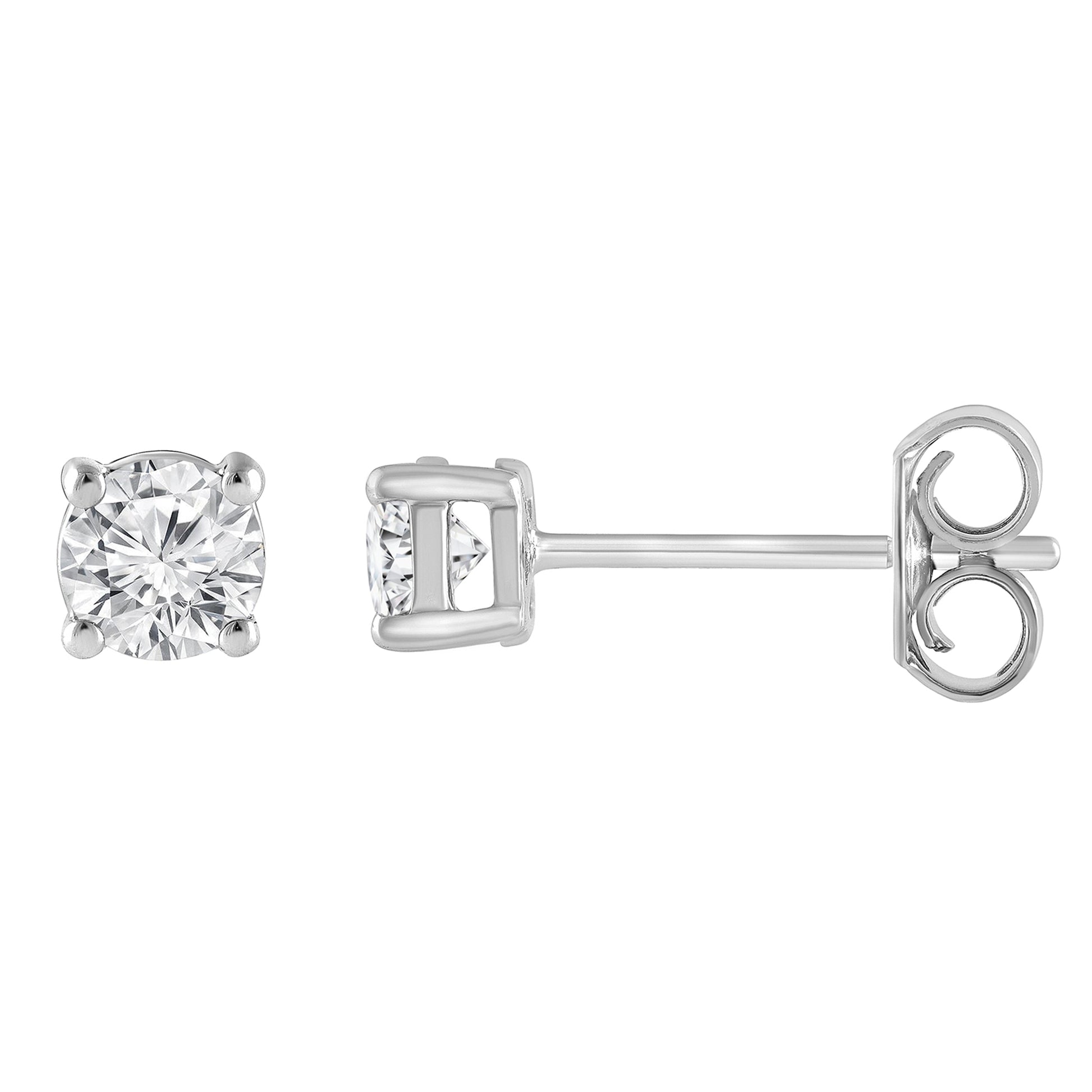 Ashley Stewart 0.50 Carat Lab Grown Round Cut Diamond Stud Earrings White