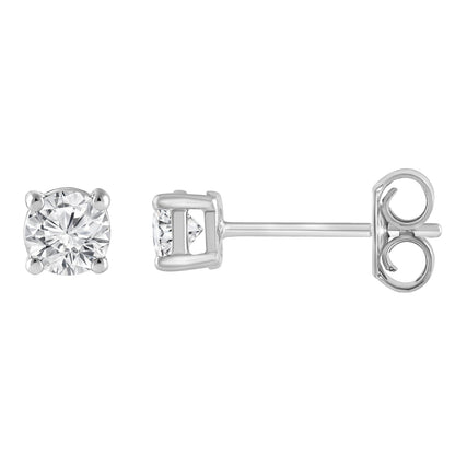 Ashley Stewart 0.50 Carat Lab Grown Round Cut Diamond Stud Earrings White