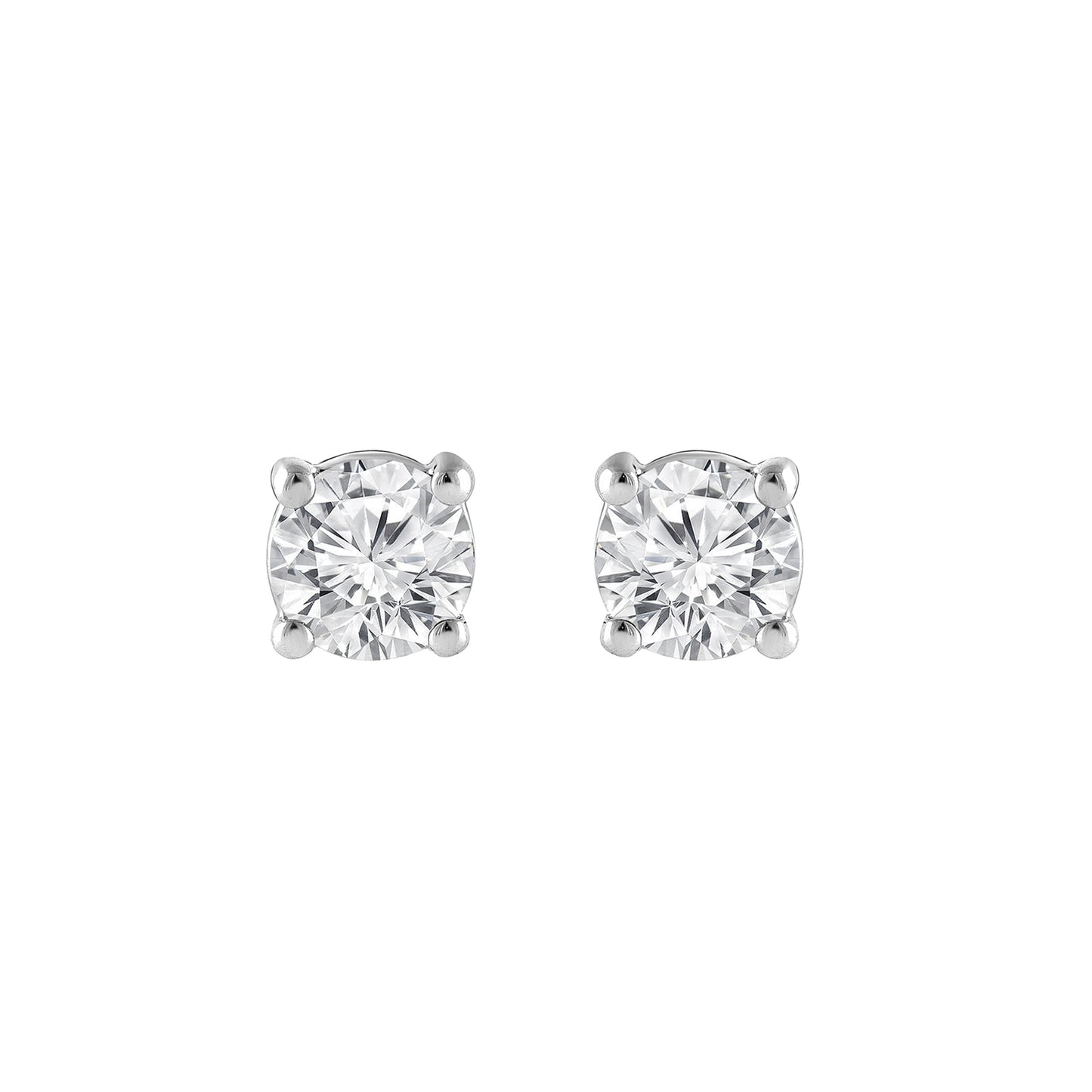 Ashley Stewart 0.50 Carat Lab Grown Round Cut Diamond Stud Earrings White