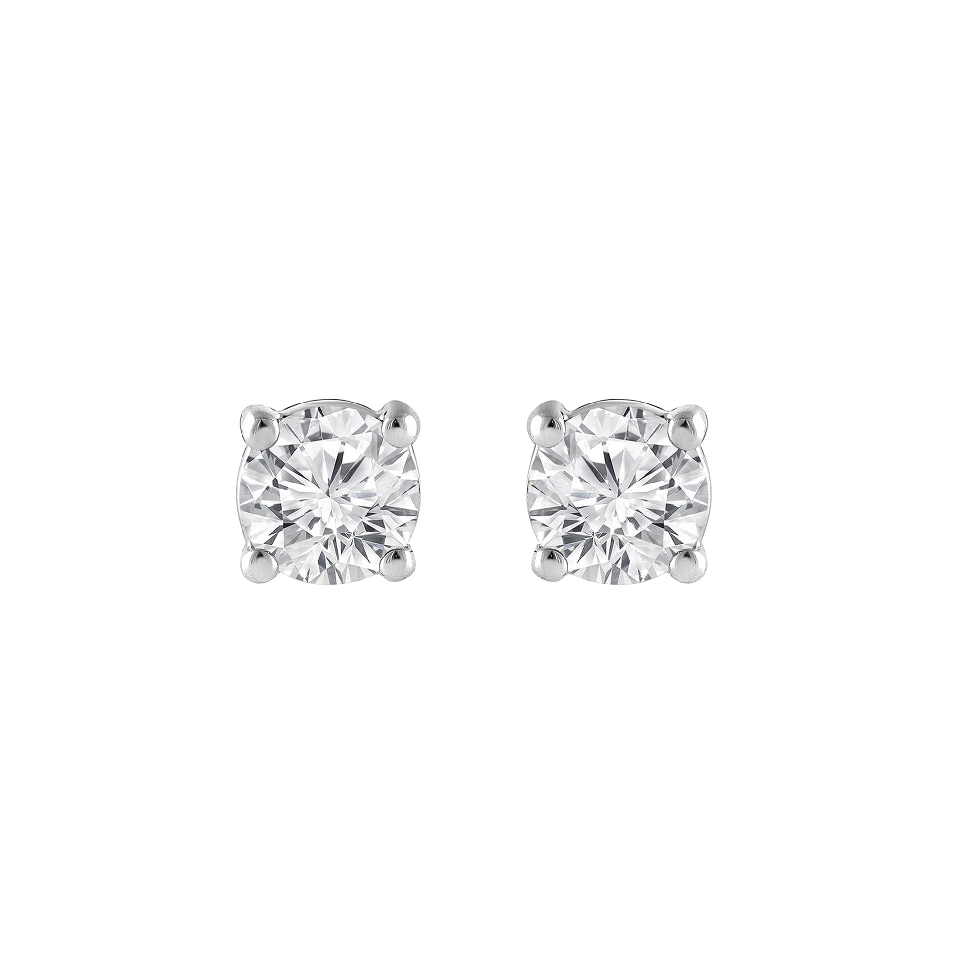 Ashley Stewart 0.50 Carat Lab Grown Round Cut Diamond Stud Earrings White