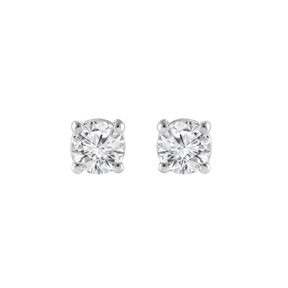 Ashley Stewart 0.50 Carat Lab Grown Round Cut Diamond Stud Earrings White