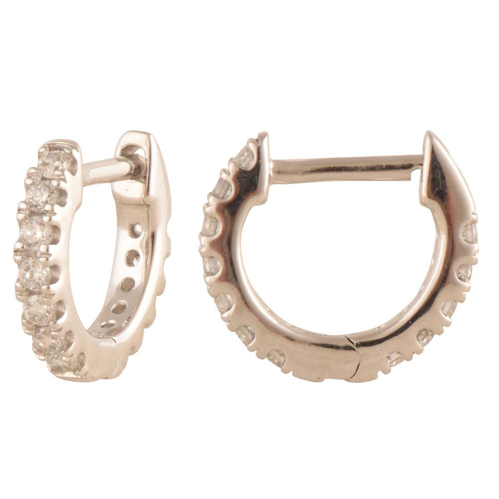 Ashley Stewart 0.20 Carat Lab Grown Diamond Hinged Huggie Hoop Earrings