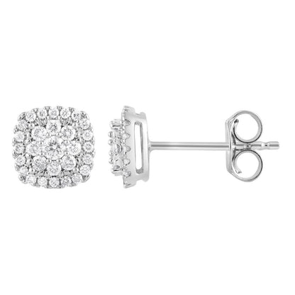 Ashley Stewart 0.33 Carat Lab Grown Cushion Shaped Diamond Stud Earrings