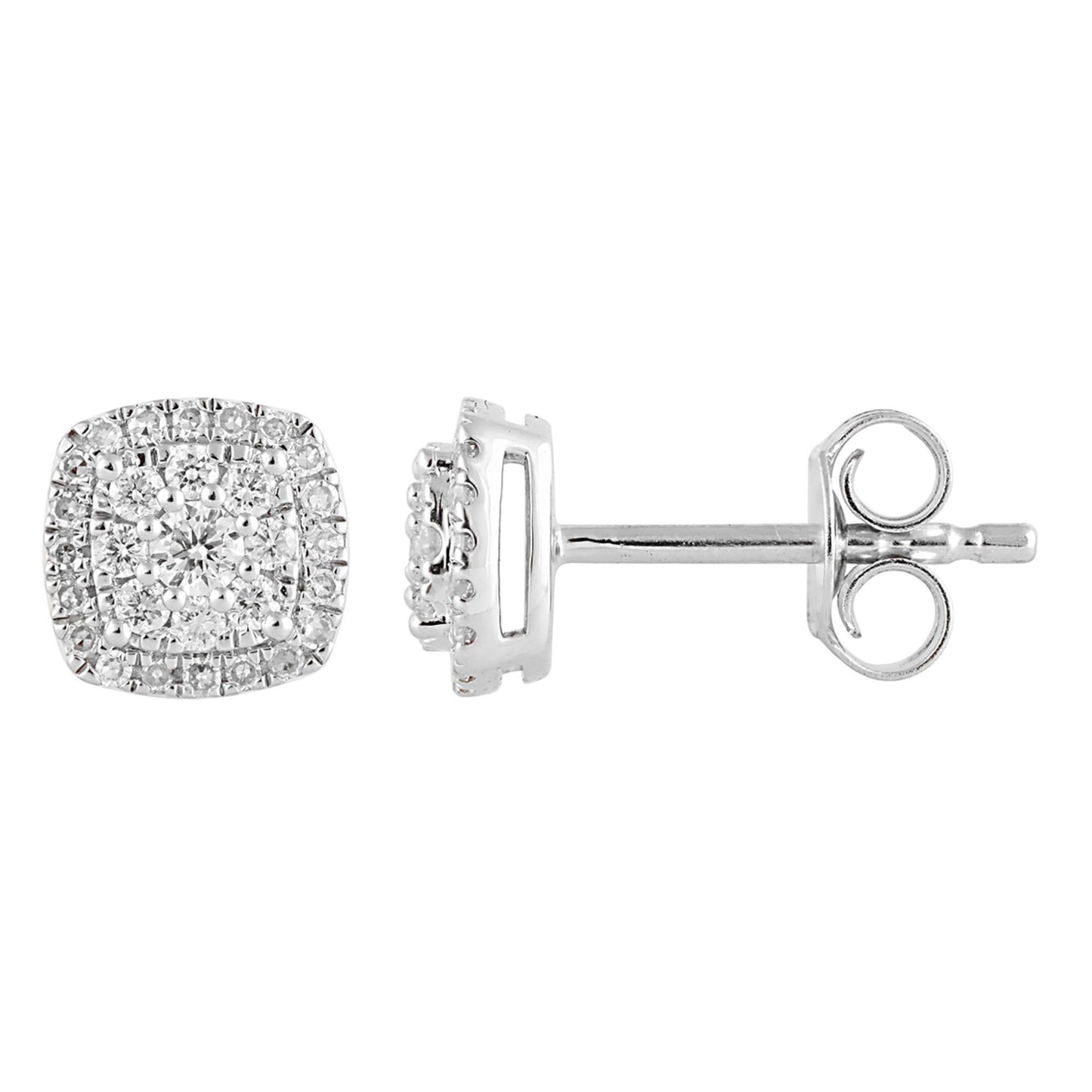 Ashley Stewart 0.33 Carat Lab Grown Cushion Shaped Diamond Stud Earrings