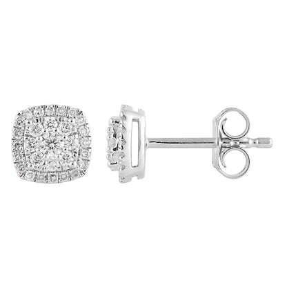 Ashley Stewart 0.33 Carat Lab Grown Cushion Shaped Diamond Stud Earrings