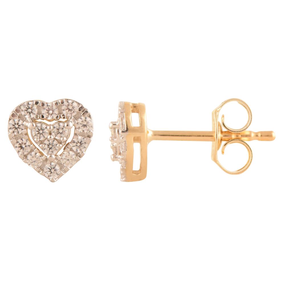 Ashley Stewart 0.25 Carat Heart Shaped Lab Grown Diamond Halo Stud Earrings