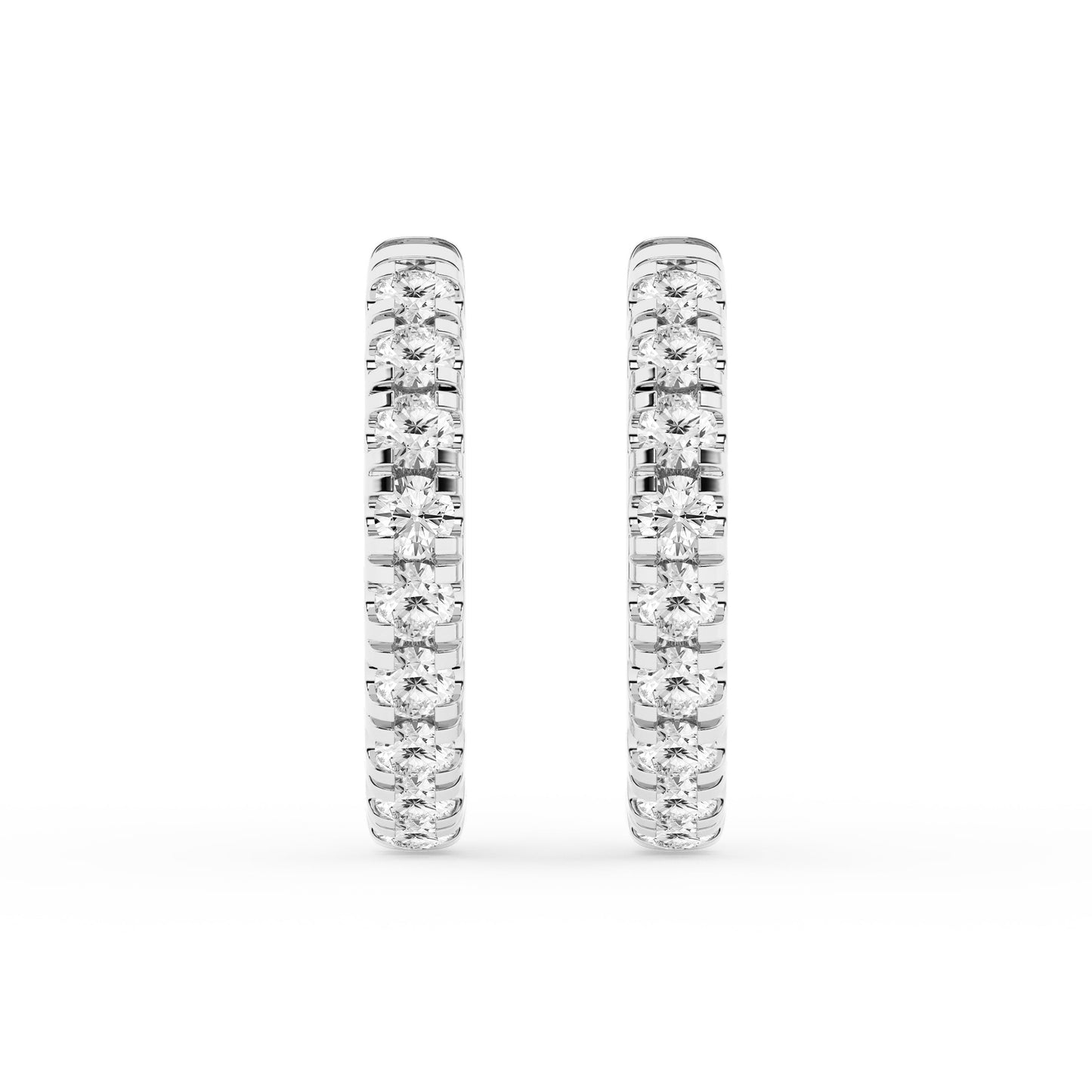 Ashley Stewart 1 Carat Round Lab Grown Diamond Hoop Earrings In Sterling Silver White