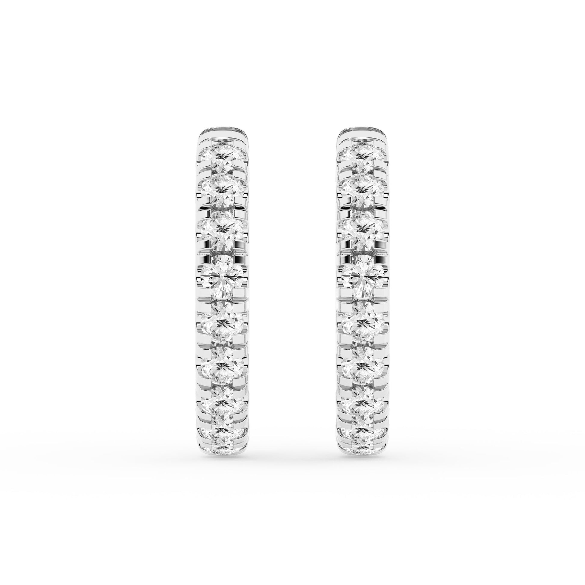 Ashley Stewart 1 Carat Round Lab Grown Diamond Hoop Earrings In Sterling Silver White