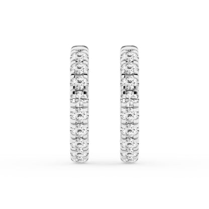 Ashley Stewart 1 Carat Round Lab Grown Diamond Hoop Earrings In Sterling Silver White