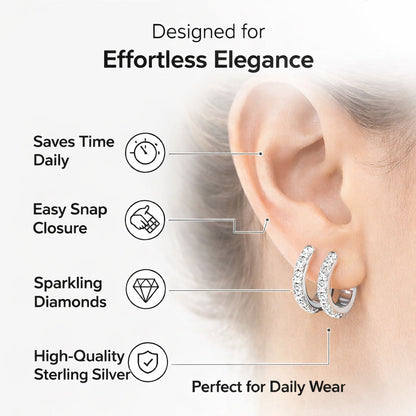 Ashley Stewart 1 Carat Round Lab Grown Diamond Hoop Earrings In Sterling Silver White