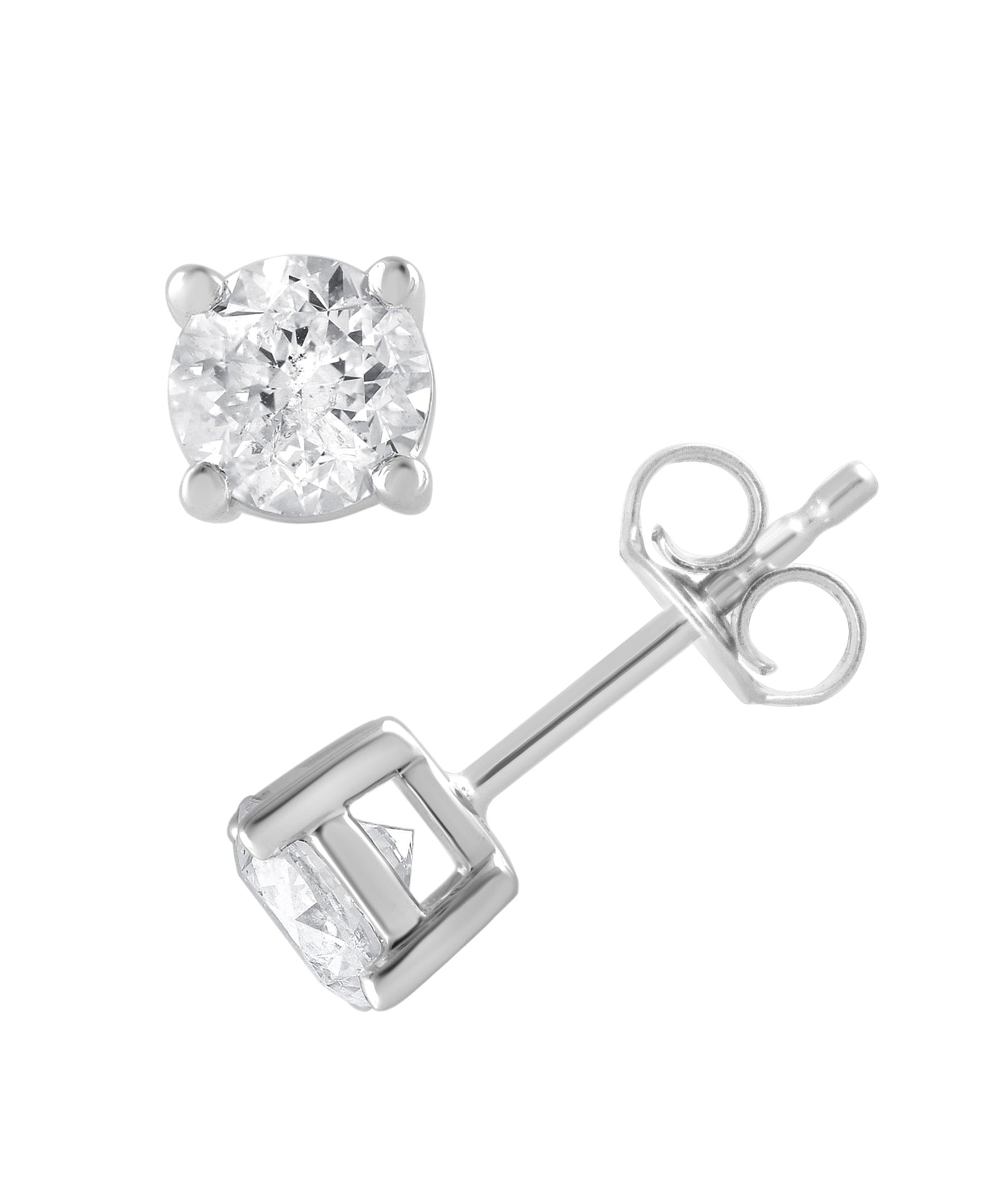 Ashley Stewart 1 Carat Lab Grown Sterling Silver And Yellow Gold Plated Silver Diamon White