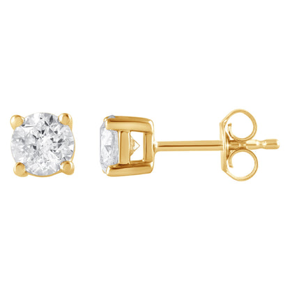 Ashley Stewart 1 Carat Lab Grown Sterling Silver And Yellow Gold Plated Silver Diamon White