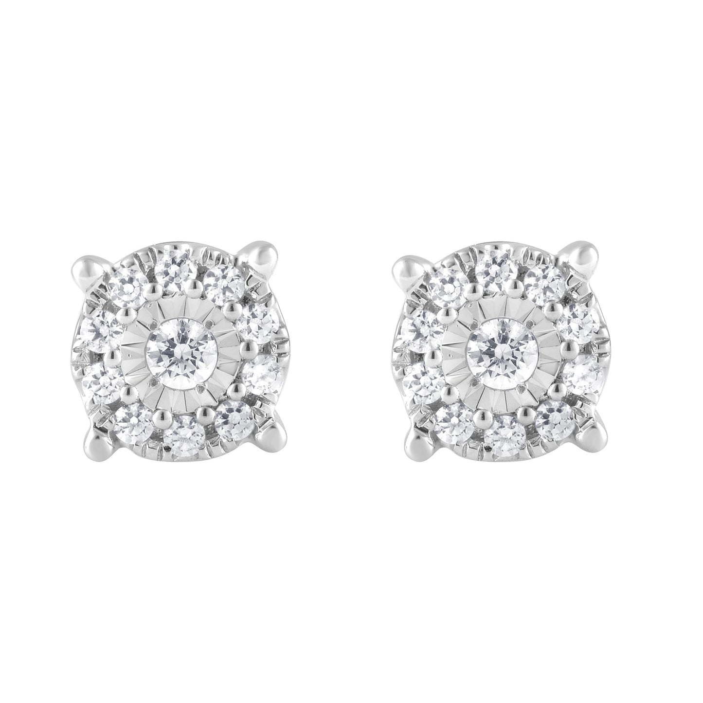 Ashley Stewart 0.25 Carat Lab Grown Halo Diamond Stud Earrings Rose
