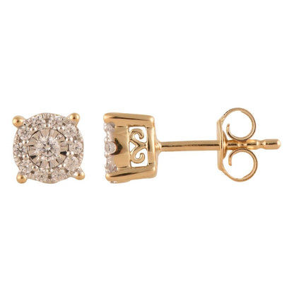 Ashley Stewart 0.25 Carat Lab Grown Halo Diamond Stud Earrings Rose