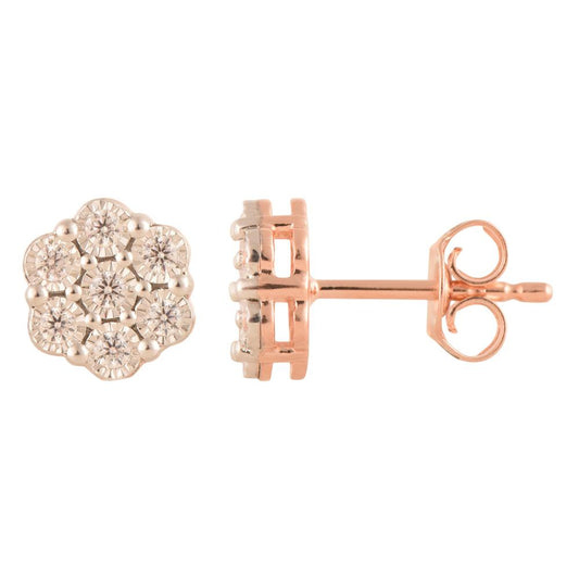 Ashley Stewart 0.25 Carat Cluster Lab Grown Diamond Stud Earrings